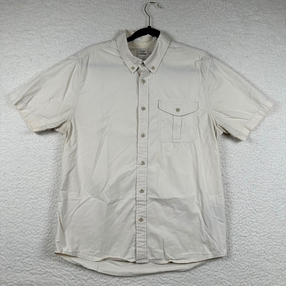 Flint and Tinder Button Down Mens Ripstop Short Sleeve Shirt M Gorpcore Utility